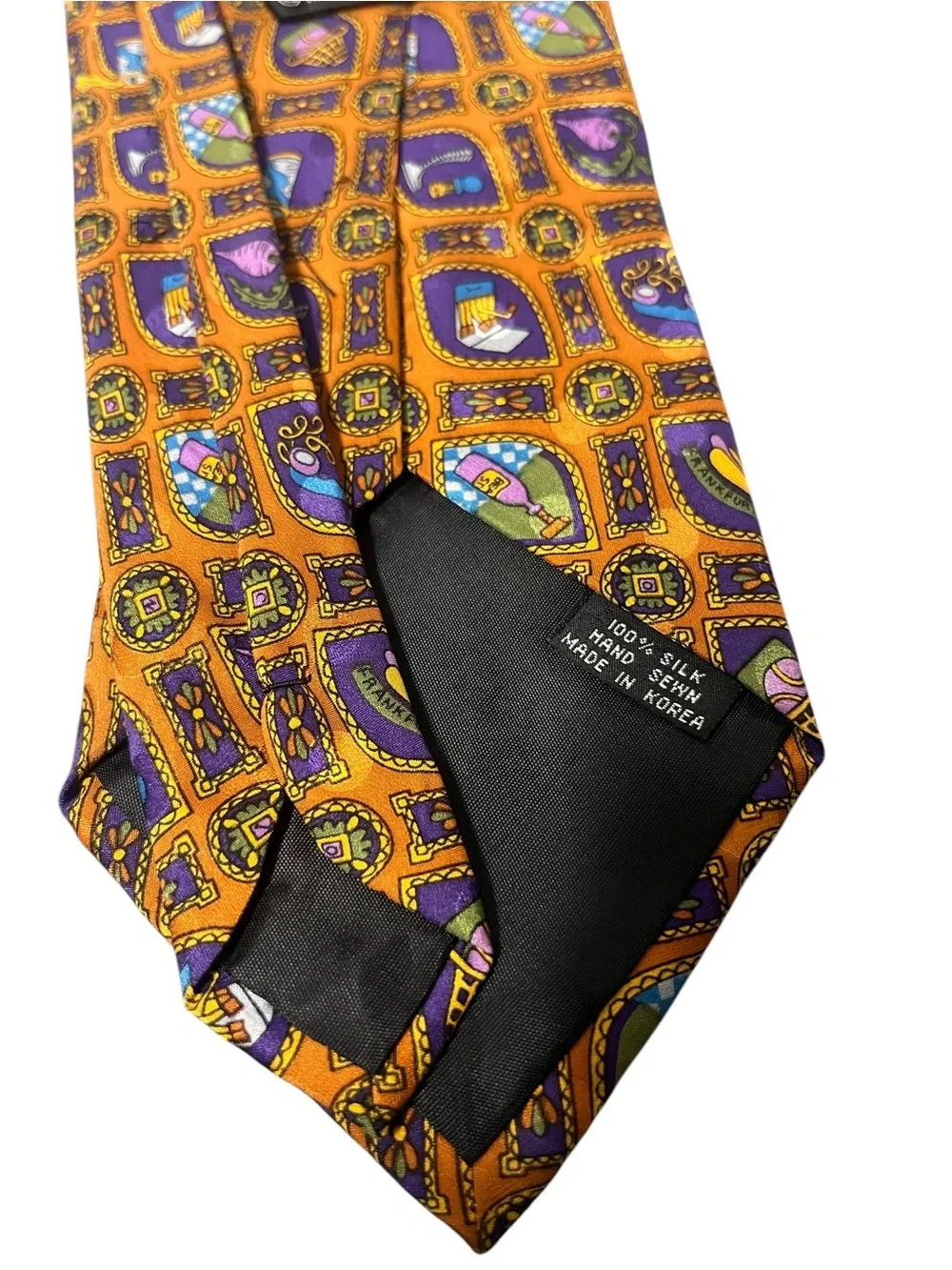 Vintage 90s Nicole Miller Silk Necktie Abstract Pattern Designer Tie 58” x 3.5”